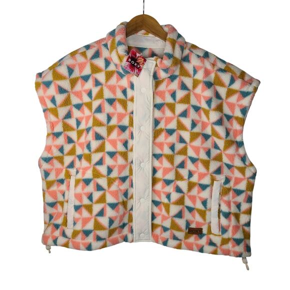 NWT Roxy Originals Women's Great Divide Print Vest Sweater  XL - Picture 1 of 10